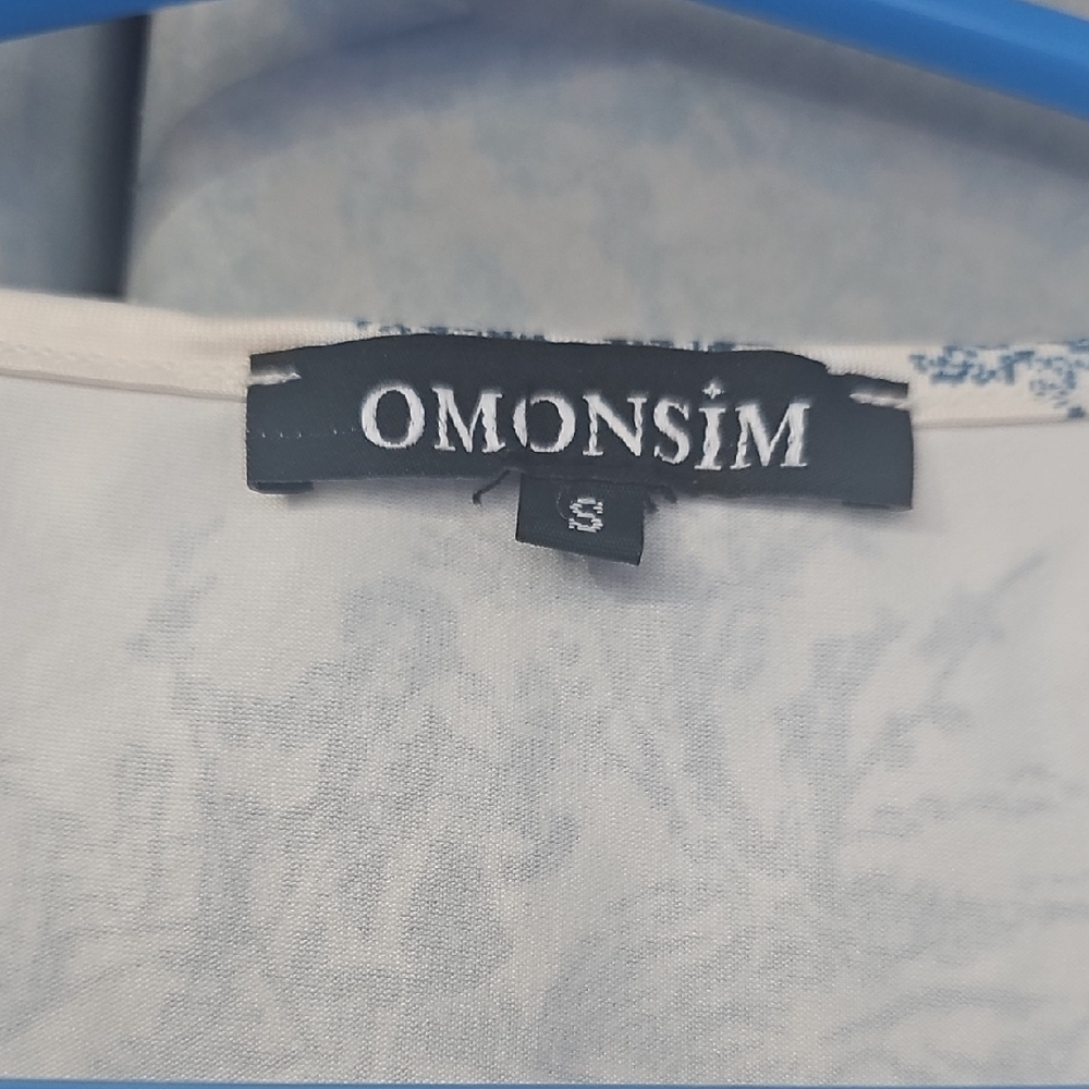Blue and White Women's Top, Omonism, Size S - Picture 3 of 6